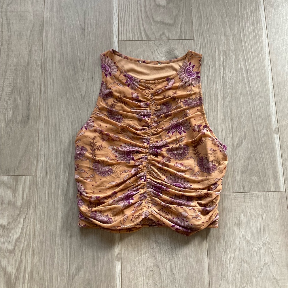 Ruched Cropped Tank Top